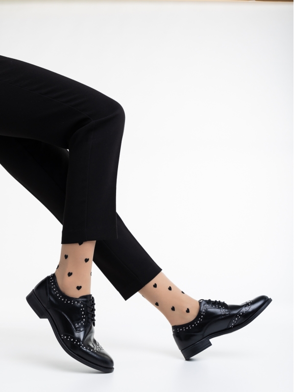 Fekete női alkalmi cipő Adiel természetes bőrből, 3 - Kalapod.hu