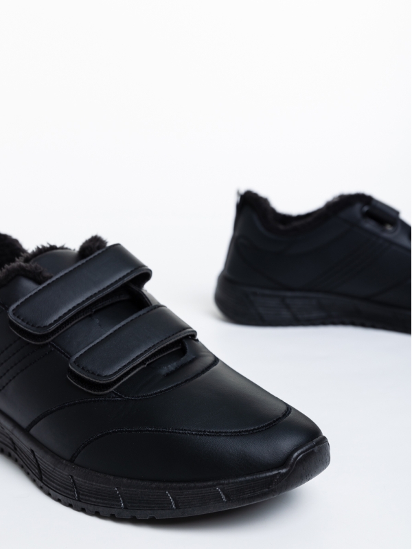Triton fekete, férfi sport cipő, ökológiai bőrből, 4 - Kalapod.hu