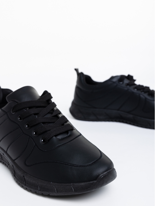 Kemit fekete, férfi sport cipő, ökológiai bőrből, 4 - Kalapod.hu