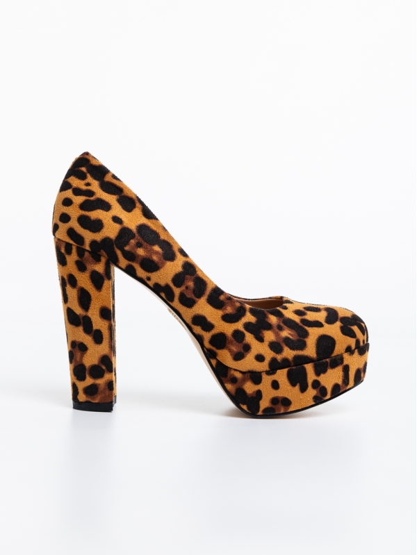 Delmara leopárd mintás, női cipő, textil anyagból, 6 - Kalapod.hu