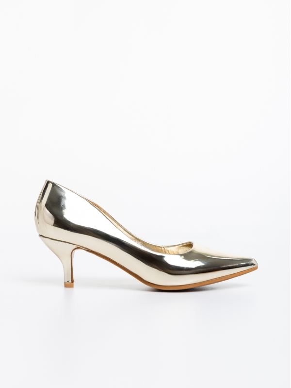 Isidora aranyszínű, női cipő, lakkozott ökológiai bőrből, 5 - Kalapod.hu