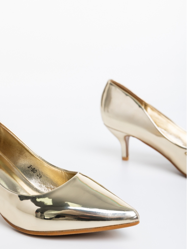 Isidora aranyszínű, női cipő, lakkozott ökológiai bőrből, 6 - Kalapod.hu
