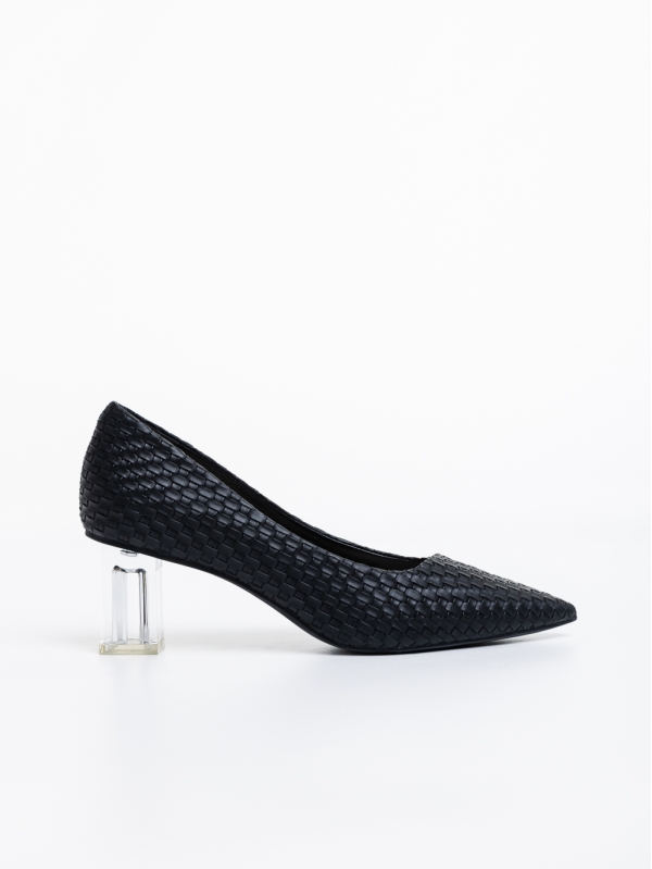 Novyanna fekete, női magassarkú cipő, ökológiai bőrből, 5 - Kalapod.hu