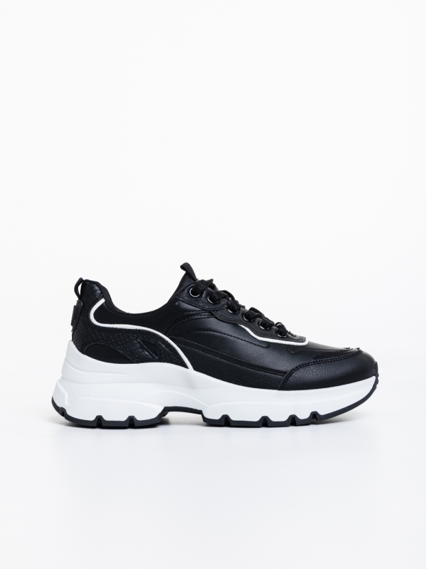 Madra fekete, női sport cipő,  ökológiai bőrből, 5 - Kalapod.hu