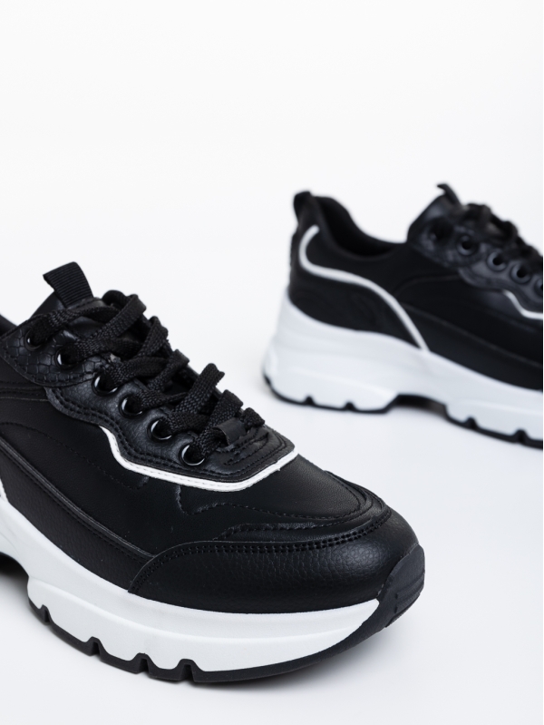 Madra fekete, női sport cipő,  ökológiai bőrből, 6 - Kalapod.hu