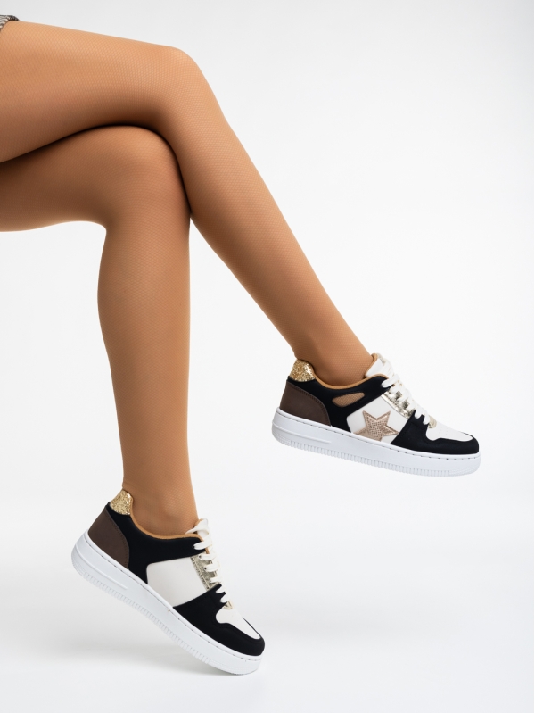 Adamina fekete, női sport cipő,  ökológiai bőrből, 4 - Kalapod.hu