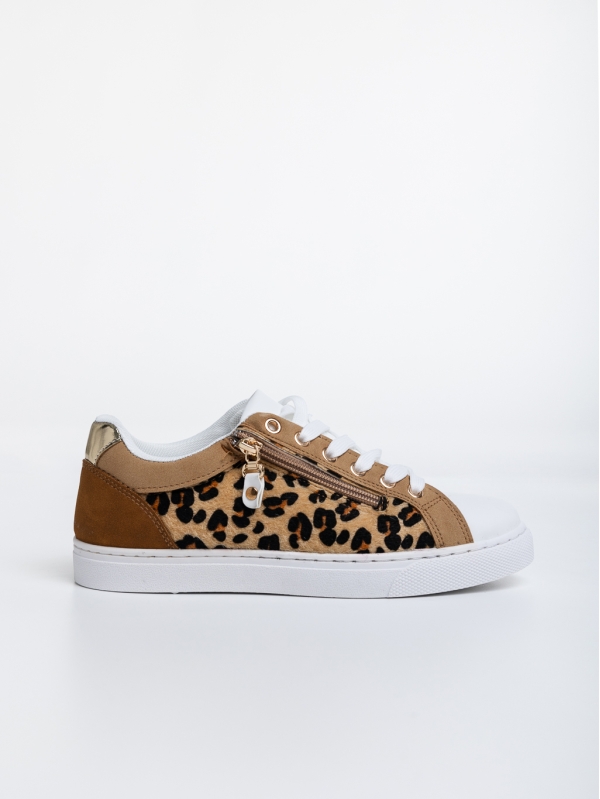 Kevia leopárd mintás női sport cipő ökológiai bőrből és textil anyagból, 5 - Kalapod.hu