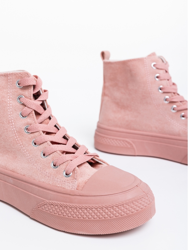 Elva rózsaszín női tornacipő textil anyagból, 6 - Kalapod.hu