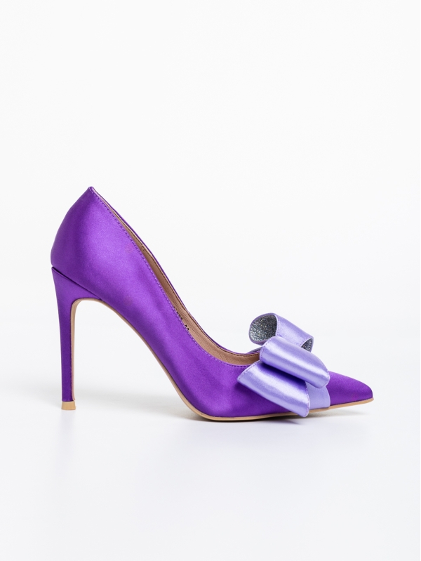 Secilia lila, magassarkú cipő, textil anyagból, 6 - Kalapod.hu