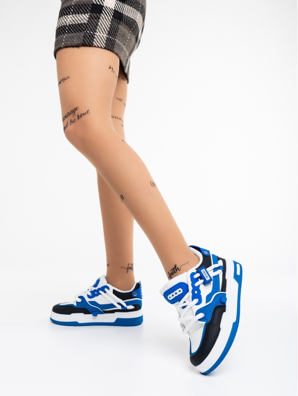 Cammie fehér és kék női sport cipő ökológiai bőrből, 3 - Kalapod.hu