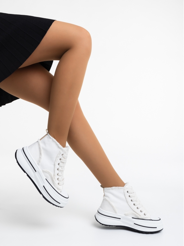 Janais fehér női tornacipő textil anyagból - Kalapod.hu
