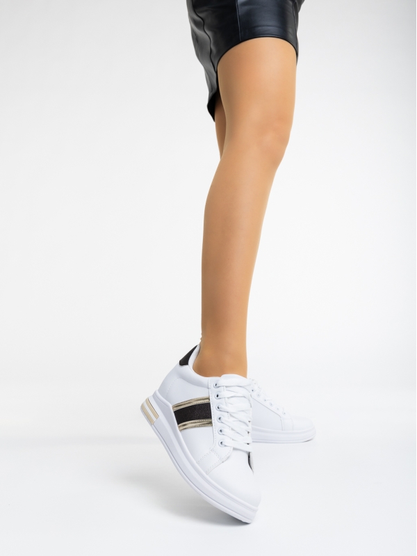 Kendis fehér női sport cipő ökológiai bőrből, 2 - Kalapod.hu