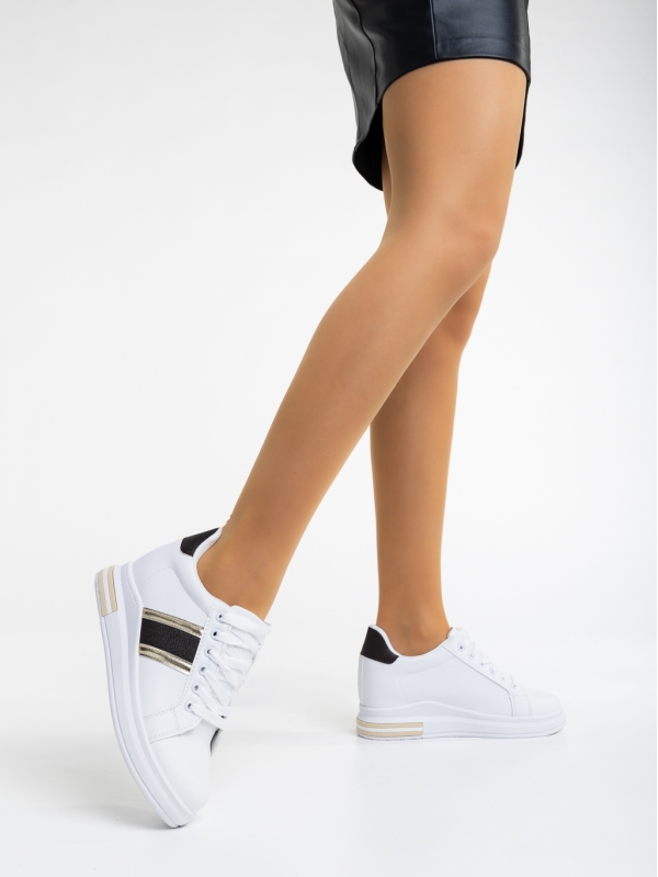 Kendis fehér női sport cipő ökológiai bőrből, 3 - Kalapod.hu