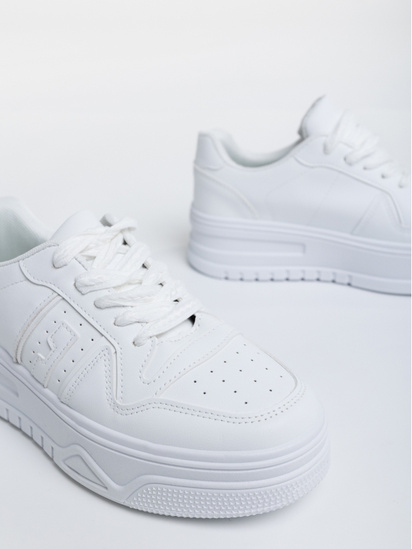 Esmerelda fehér női sport cipő ökológiai bőrből, 6 - Kalapod.hu