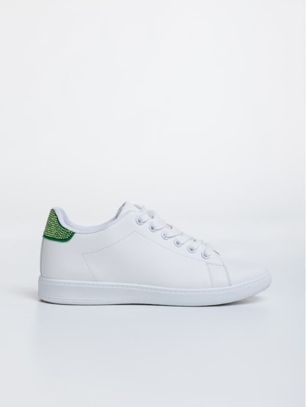 Liane fehér és zöld női sport cipő ökológiai bőrből, 5 - Kalapod.hu
