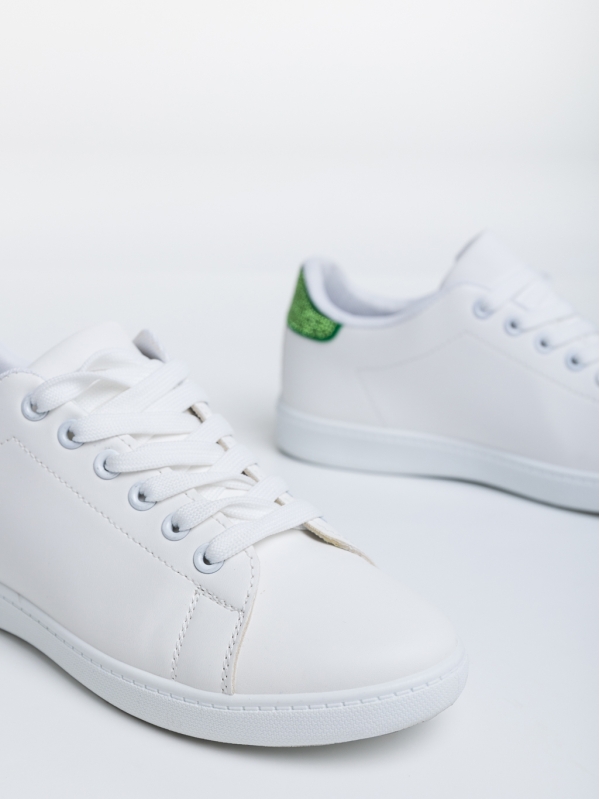 Liane fehér és zöld női sport cipő ökológiai bőrből, 6 - Kalapod.hu