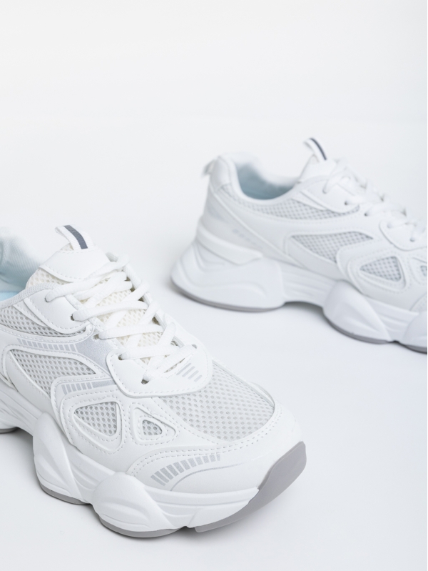 Kiani fehér női sport cipő ökológiai bőrből és  textil anyagból, 6 - Kalapod.hu