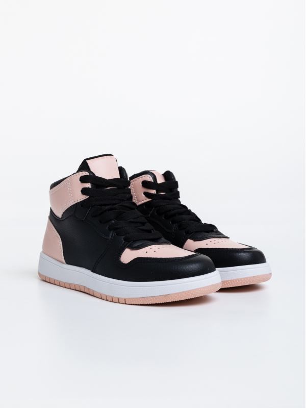 Berlia fekete és rózsaszín gyerek sport cipő ökológiai bőrből - Kalapod.hu
