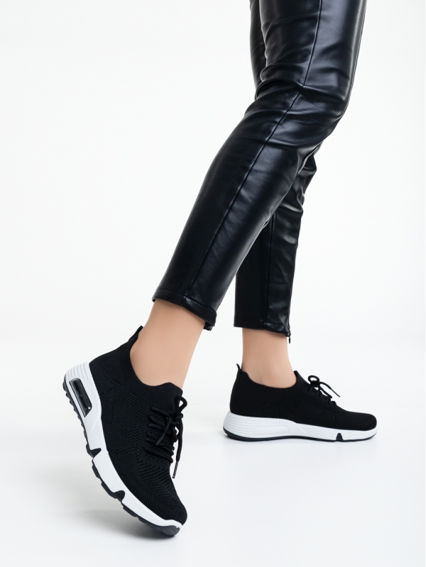 Cayley fekete női sport cipő textil anyagból, 3 - Kalapod.hu