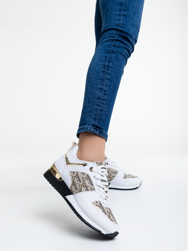 Kaylen fehér női sport cipő ökológiai bőrből, 2 - Kalapod.hu