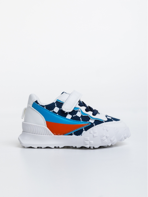 Codie fehér és kék gyerek sport cipő textil anyagból, 3 - Kalapod.hu