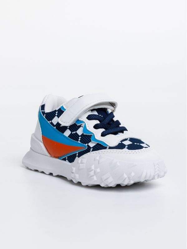 Codie fehér és kék gyerek sport cipő textil anyagból, 2 - Kalapod.hu