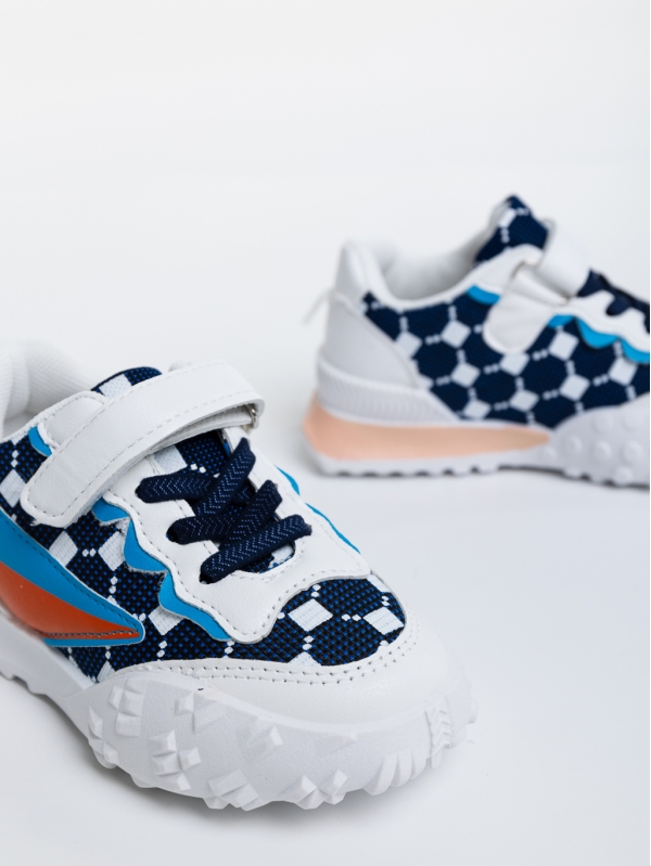 Codie fehér és kék gyerek sport cipő textil anyagból, 4 - Kalapod.hu