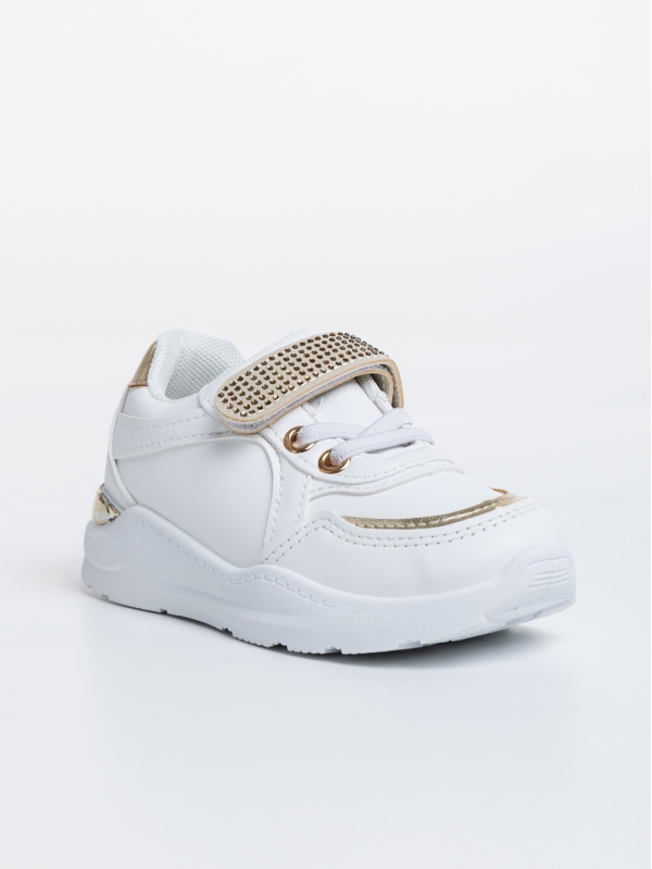 Dericka fehér gyerek sport cipő ökológiai bőrből, 2 - Kalapod.hu