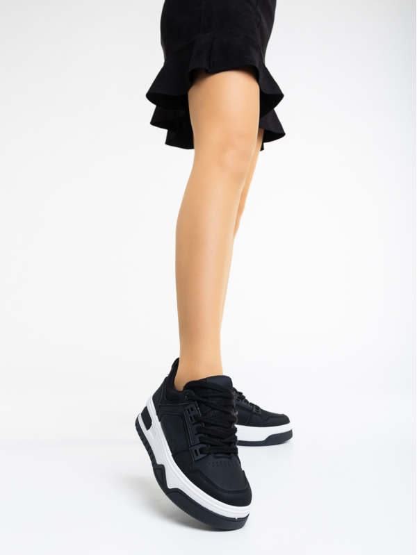Kalli fekete női sport cipő ökológiai bőrből, 2 - Kalapod.hu