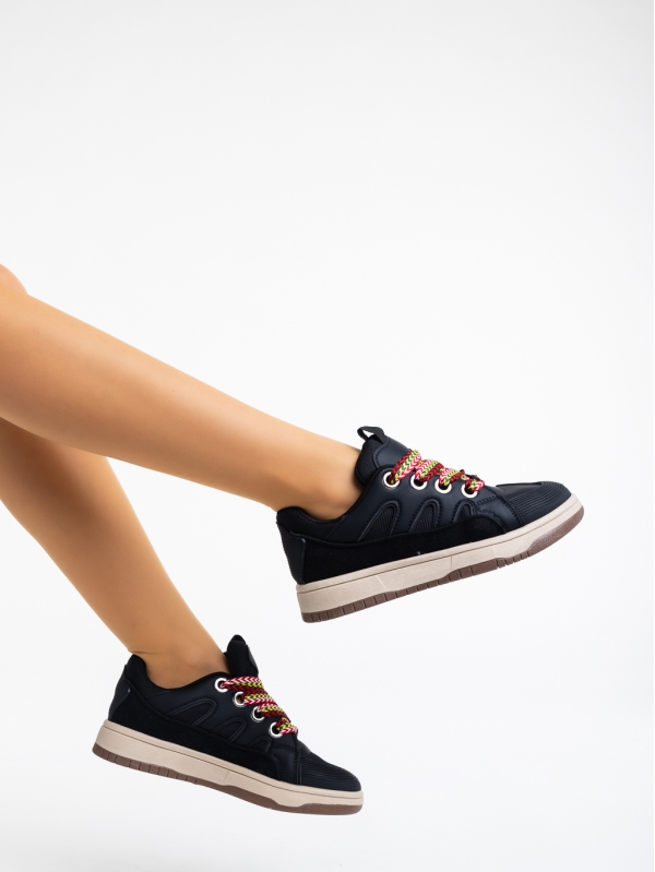 Ardala fekete női sport cipő ökológiai bőrből, 3 - Kalapod.hu