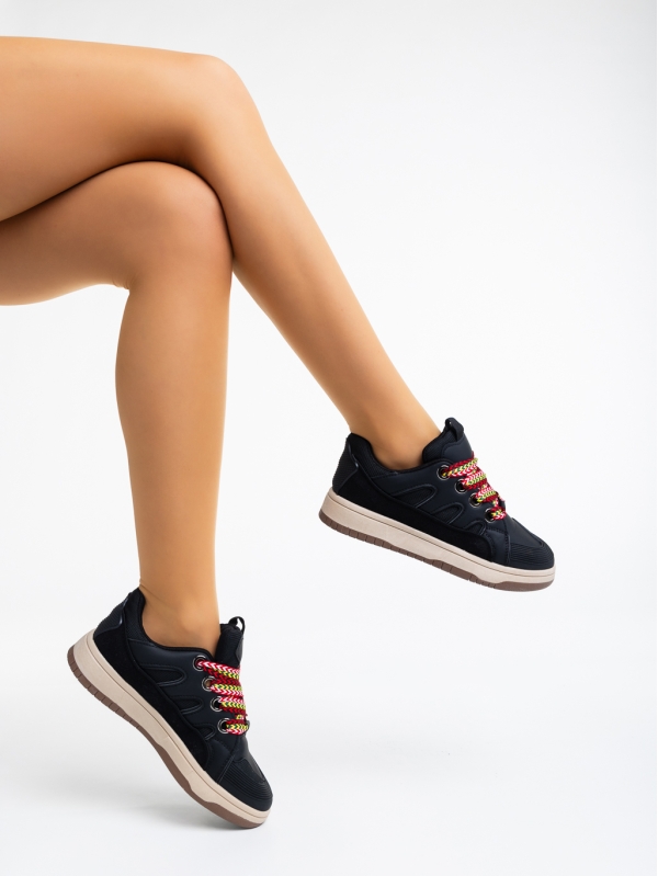 Ardala fekete női sport cipő ökológiai bőrből, 4 - Kalapod.hu