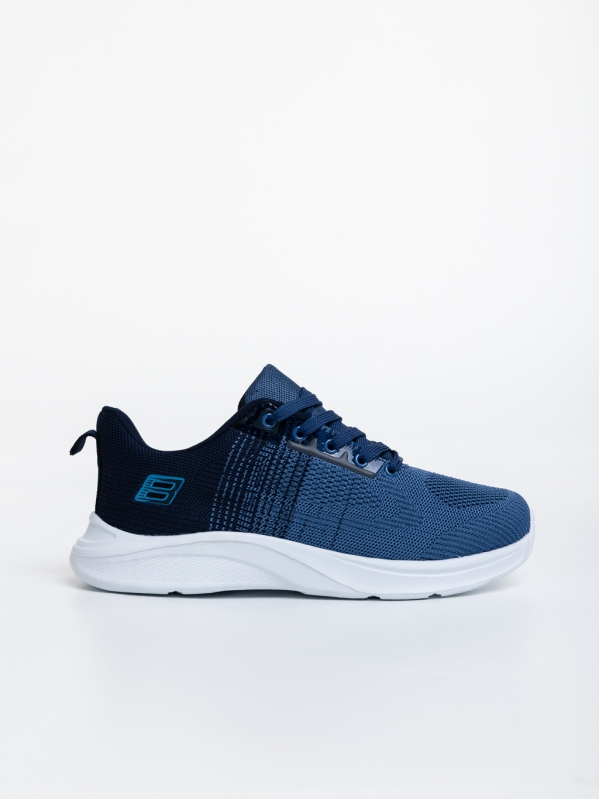 Manolo kék férfi sport cipő textil anyagból, 3 - Kalapod.hu