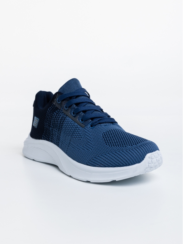Manolo kék férfi sport cipő textil anyagból, 2 - Kalapod.hu