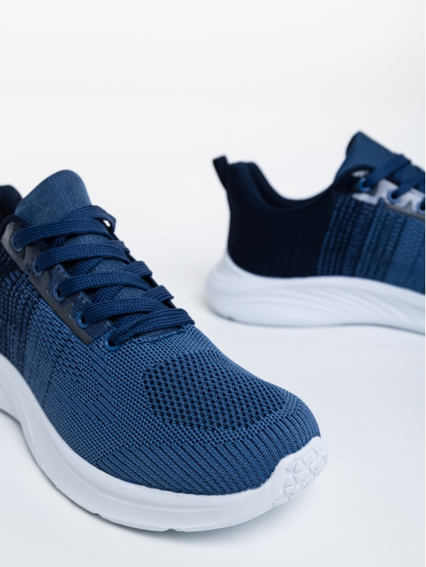 Manolo kék férfi sport cipő textil anyagból, 4 - Kalapod.hu