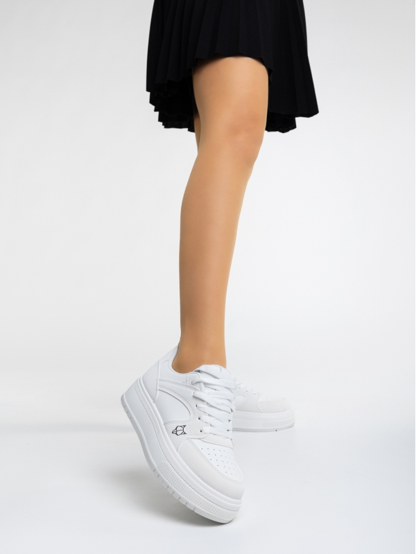 Orianne fehér női sport cipő ökológiai bőrből, 2 - Kalapod.hu