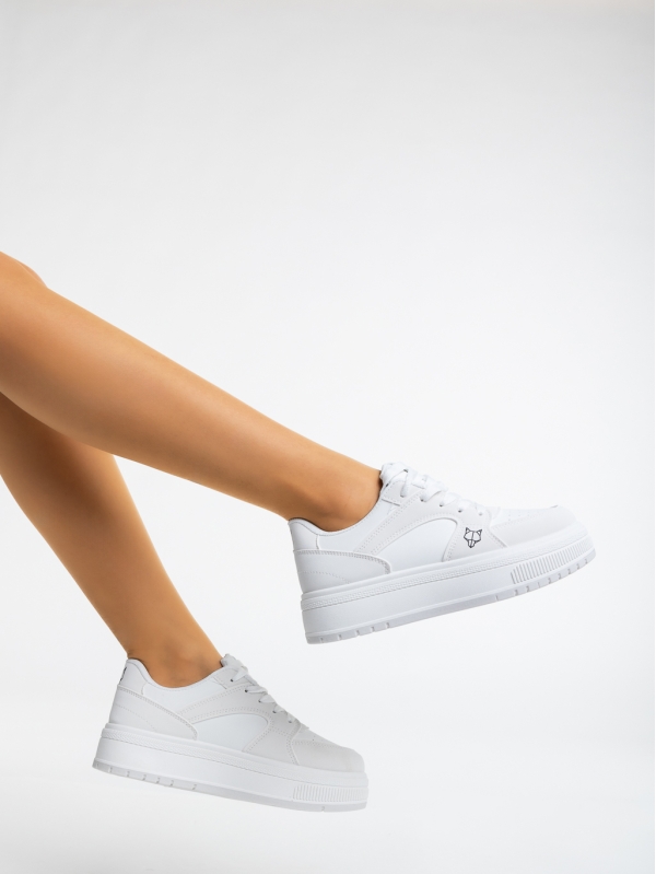 Orianne fehér női sport cipő ökológiai bőrből, 4 - Kalapod.hu