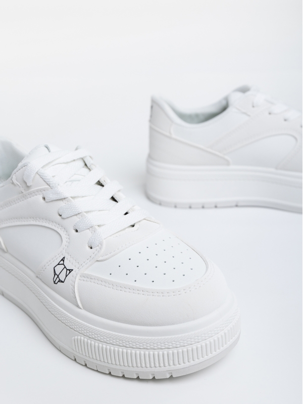 Orianne fehér női sport cipő ökológiai bőrből, 6 - Kalapod.hu