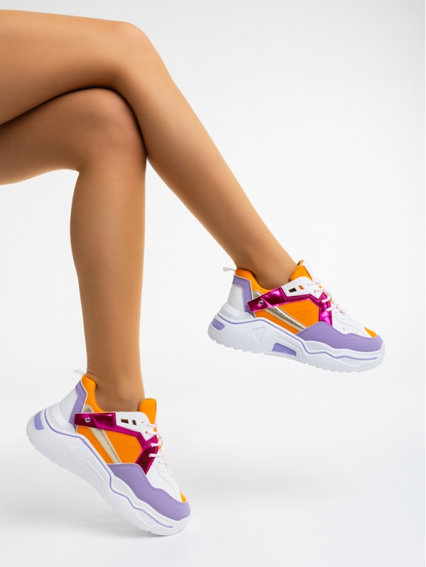 Kamea lila női sport cipő ökológiai bőrből, 4 - Kalapod.hu
