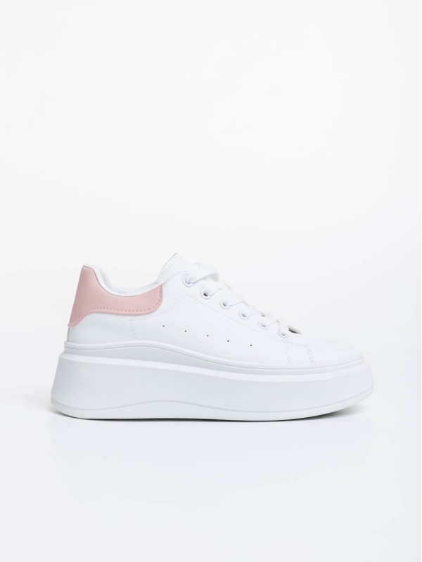 Aleesha fehér és rózsaszín női sport cipő ökológiai bőrből, 5 - Kalapod.hu