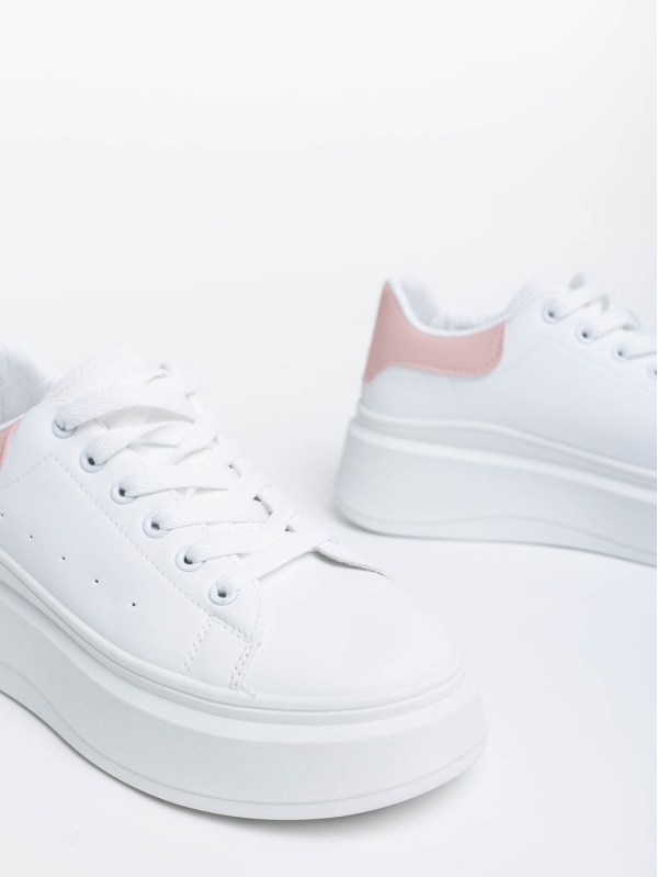Aleesha fehér és rózsaszín női sport cipő ökológiai bőrből, 6 - Kalapod.hu