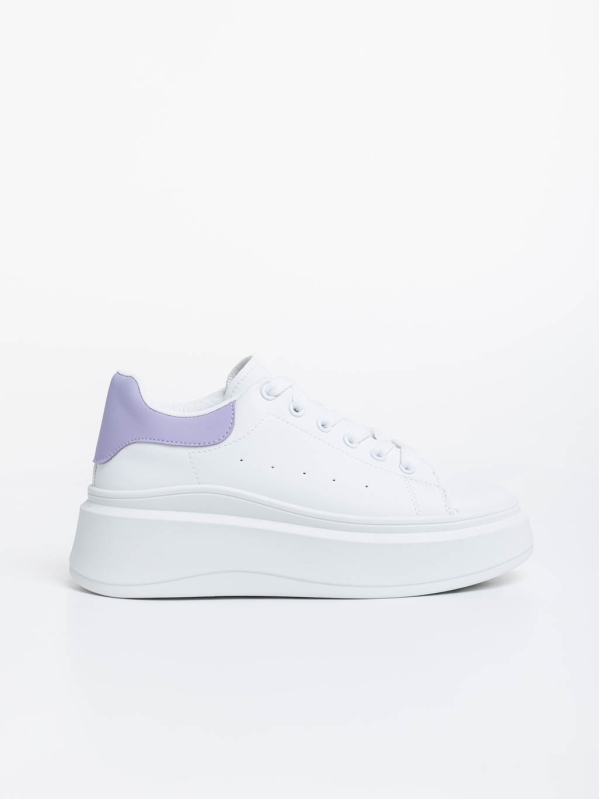 Aleesha fehér és lila női sport cipő ökológiai bőrből, 5 - Kalapod.hu