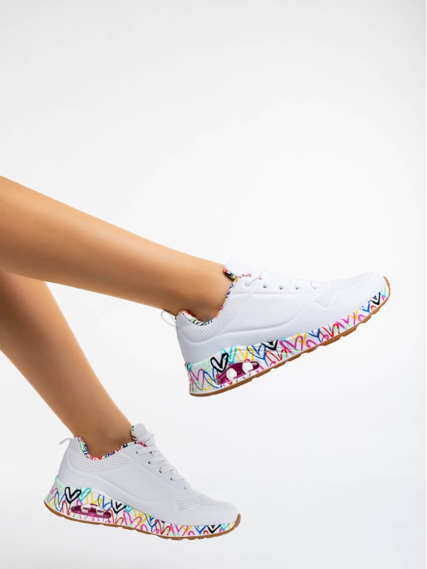 Tytti fehér női sport cipő ökológiai bőrből, 3 - Kalapod.hu