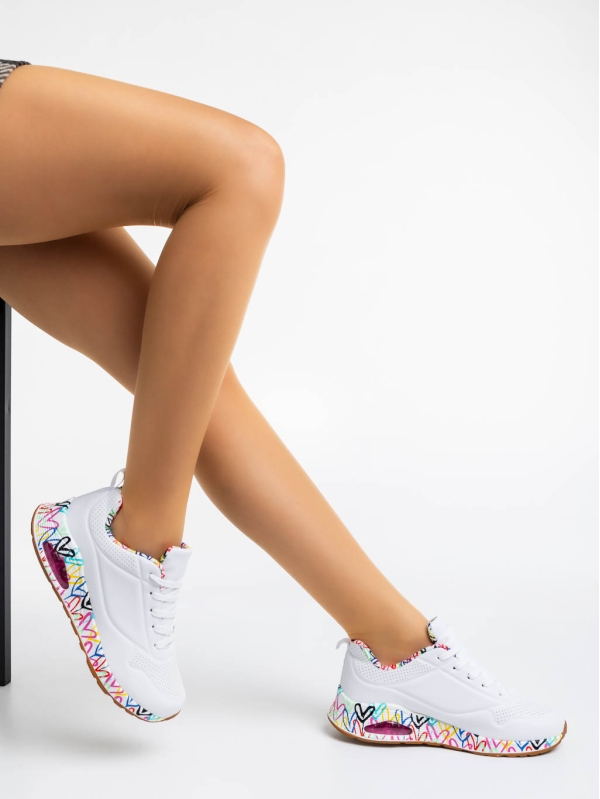 Tytti fehér női sport cipő ökológiai bőrből, 4 - Kalapod.hu