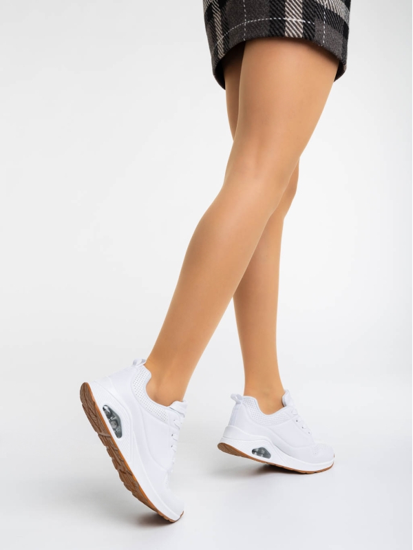 Arline fehér női sport cipő ökológiai bőrből, 3 - Kalapod.hu