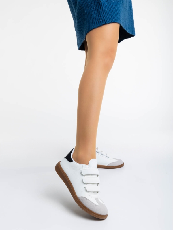 Raynor  fekete fehér női sport cipő ökológiai bőrből, 3 - Kalapod.hu