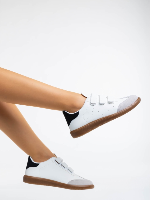 Raynor  fekete fehér női sport cipő ökológiai bőrből, 2 - Kalapod.hu