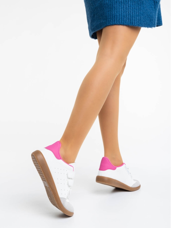 Raynor fehér és rózsaszín női sport cipő ökológiai bőrből, 3 - Kalapod.hu