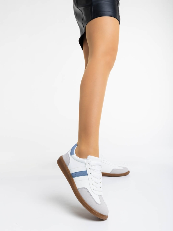 Liliha fehér és kék női sport cipő ökológiai bőrből, 2 - Kalapod.hu