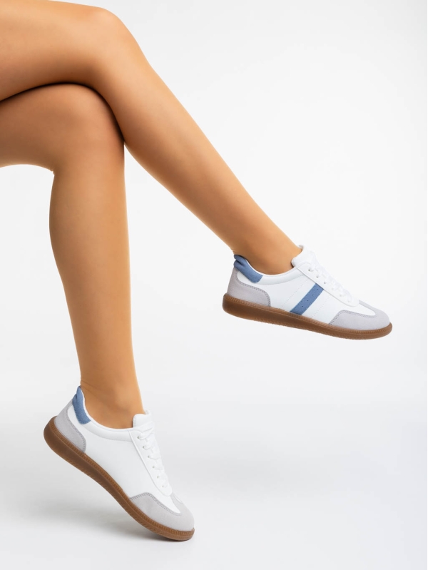 Liliha fehér és kék női sport cipő ökológiai bőrből - Kalapod.hu