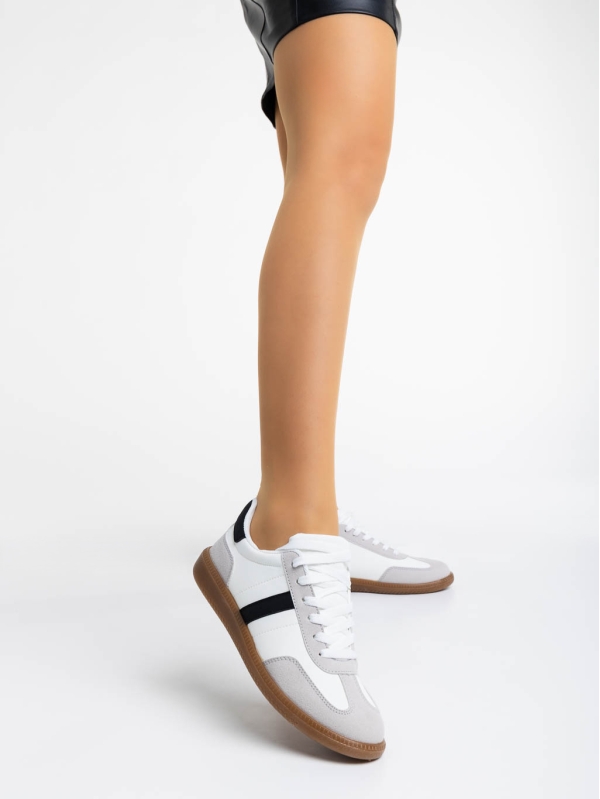 Liliha fehér női sport cipő ökológiai bőrből, 2 - Kalapod.hu